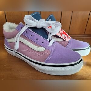 NEW Vans Unisex Youth Old Skool Shoe Suede/Sherpa Multi Color Block Size 3